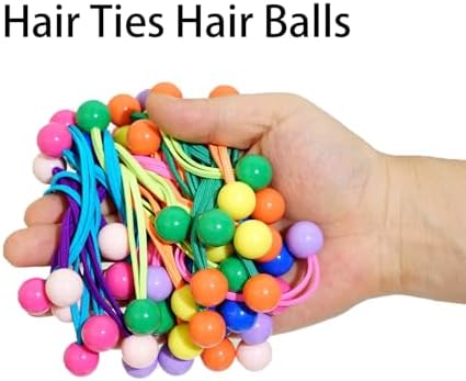 42 Pcs Double Balls Hair Ties, Ball Bubble Ponytail Holders Colorful Clear Assorted Elastic Accessories for Kids Children Girls Women(7Colors) - Image 7