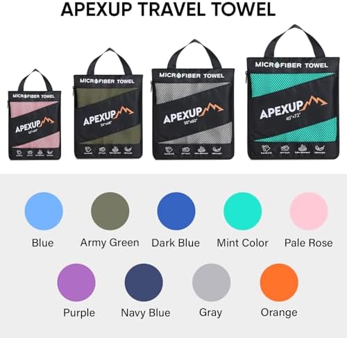 APEXUP Microfiber Travel Towel, Ultra Absorbent Quick Dry Towels, Lightweight Gym Sports Camping Towel for Workout, Yoga, Beach, Shower, Swimming (24"×12", Pale Rose) - Image 5