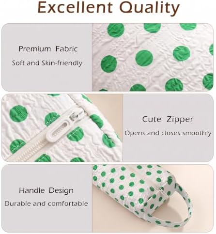RSRSLEII Polka Dot Hair Tools Travel Bag,Hair Styling Accessories Storage Case for Shark FlexStyle,Dyson Airwrap Hair Dryer,Curling Iron,Straightener,Revlon Hair Tools,Portable&Foldable(25Green&White) - Image 3