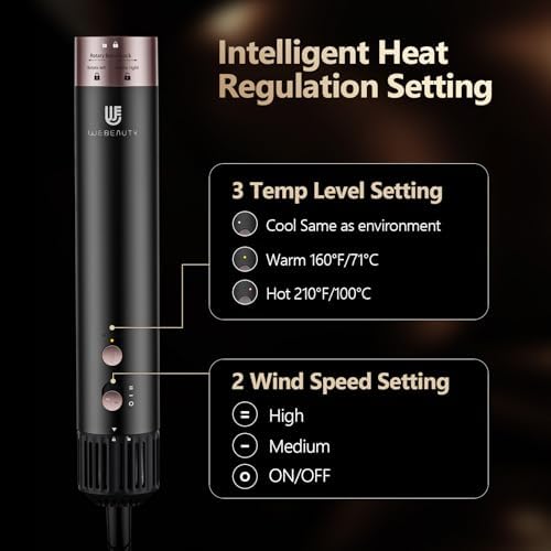 Hair Dryer Hot Air Styler: Auto Wrap Curling Wand 1 1/4 Inch Automatic Hair Curler, Ceramic Negative Ionic Blow Dryers Fast Drying Tools Set with Extra Long Barrel for Styling Waves (Black) - Image 6