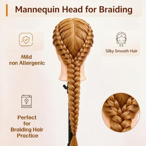 Straight Hair Mannequin Head, Cosmetology Mannequin Head for Hair Styling - Image 4