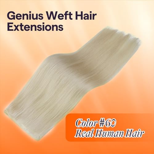 Full Shine Genius Weft Hair Extensions, Blonde Real Human Hair 18 Inch 50g - Image 2