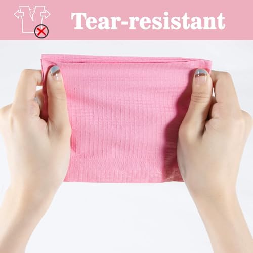 MAQIHAN 125pcs Dental Bibs Disposable - Pink Dentist Bib for Nail, Tattoo - Image 5