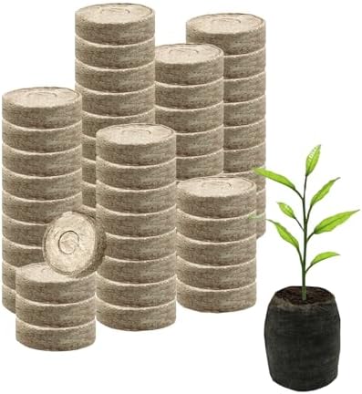 56Pcs 40mm Peat Pellet Fiber Soil Plant Seed Starters,Compressed Peat Pellet Fiber Soil Plant Seed Starter Pods,Seed Fertilizer Nutrient Block Compressed Peat Block by Unknown