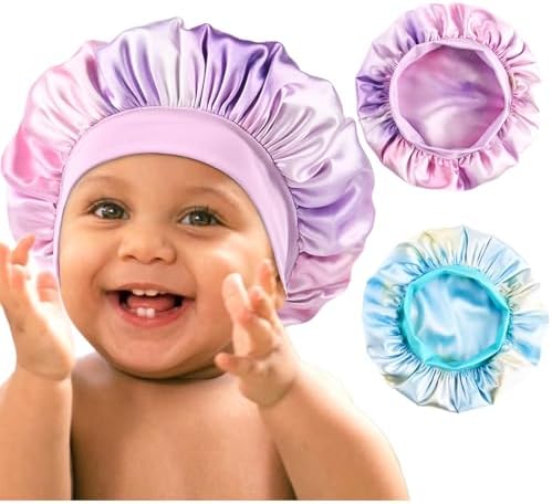 YANIBEST 2 Pcs Baby Satin Bonnet for Sleeping, Toddler, Kids by yanibest