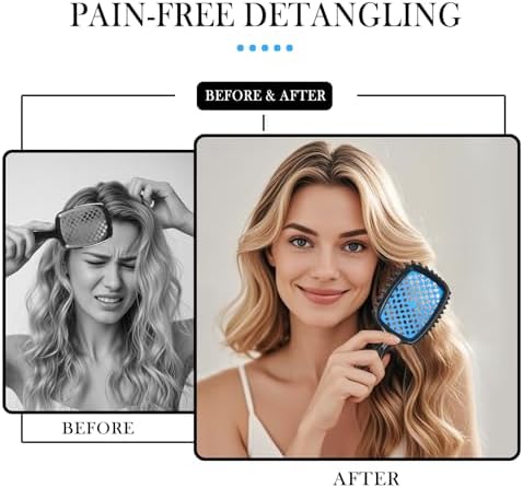 4-Pack Vented Detangling Hair Brush for Wet and Dry Hair, Assorted Colors - Image 5