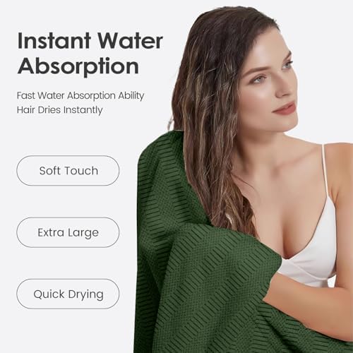 JML Microfiber Bath Towels Set of 4, 30" x 60", Olive-Green - Image 5