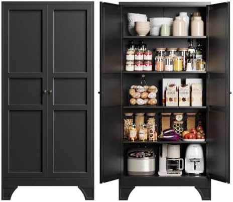 Yizosh Metal Storage Cabinet with 2 Doors and 4 Adjustable Shelves by Yizosh