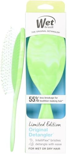 Wet Brush Original Detangler Hair Brush, Flexible Bristles Gently Detangle All Hair Types, Works on Wet or Dry Strands, Ergonomic Handle, Reduces Breakage, Limited Edition, Summer Treat Key Lime by WetBrush