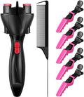 7 Pieces Automatic Braider Set, Includes Electronic Tool Machine, Braid Maker Twister with Rat Tail Comb and Crocodile Clips for Styling (Rose Red) by Honoson