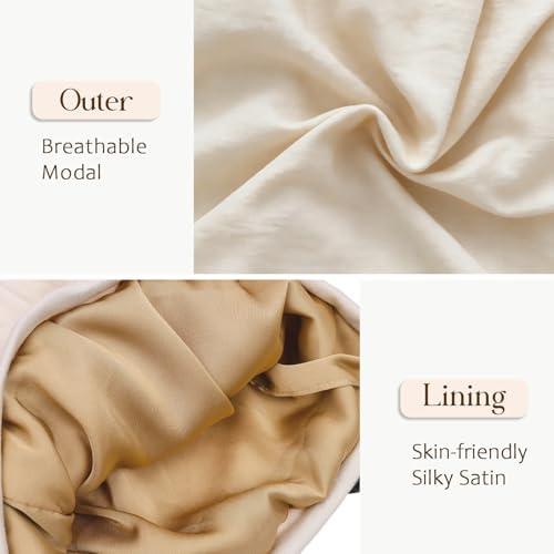 2 Pcs Adjustable Silk Hair Bonnet for Sleeping, Satin Lined Sleep Cap for Women and Men, Silk Hair Wrap Slouch Beanie. - Image 5