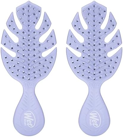 Wet Brush Go Green Mini Detangler, Purple - Detangling Travel Hair Brush - Ultra-Soft IntelliFlex Bristles Glide Through Tangles & Gently Loosens Knots While Minimizing Pain & Breakage (Pack of 2) by WetBrush