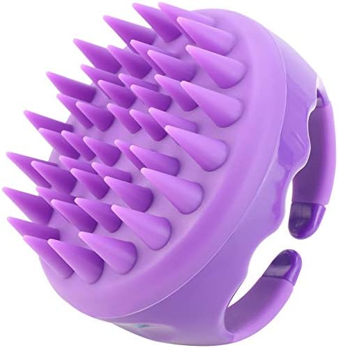 BTYMS Silicone Scalp Scrubber Hair Shampoo Brush, Head Scrubber Hair Wash Brush Cleansing Dandruff Brush - Purple by BTYMS