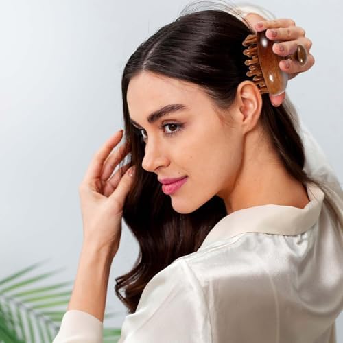 Wooden Scalp Massager & Hair Scrubber, Two-Piece Set - Image 5