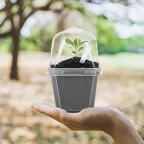 30 Packs Clear Plant Nursery Pot with Humidity Dome, Plastic Gardening Pot - Image 5