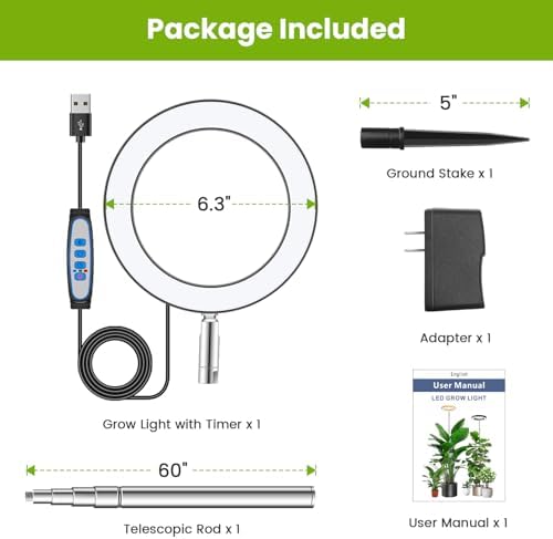 6.3in Grow Light, Full Spectrum Plant Lights for Indoor Growing - Image 7