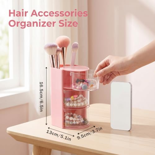 ElevateTech 3-Layer Hair Accessories Organizer with Hair Brush Holder - Image 2