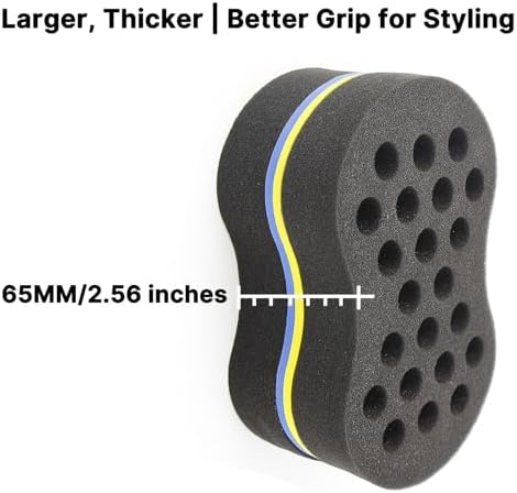 RioRand Double Sided Twist Hair Sponge, Extra Thick 85-90 Shore A Hardness, Large Curl Sponge for Short 4B/4C Coily Afro Hair, for Men Women Home & Barber Use(Flat-1PC) - Image 4