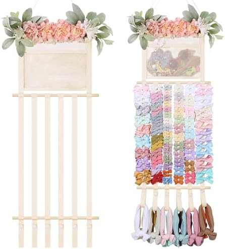 POVETIRE Headband Holder Hair Bows Organizer for Girls, Hair Accessories Display Storage Wall Hanging Decor for Baby Nursery Toddler Girls Room by POVETIRE