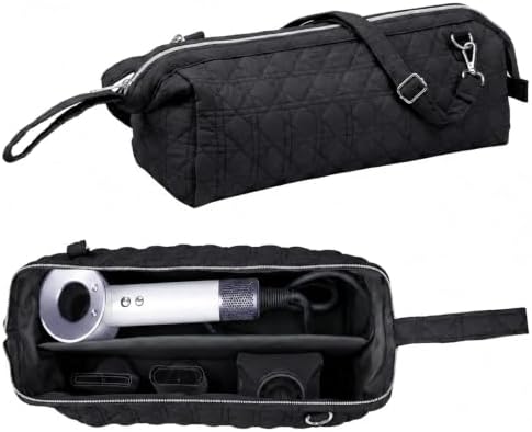 Large Quilted Hair Tools Travel Bag Compatible Waterproof Wide-Open by COSCOOA