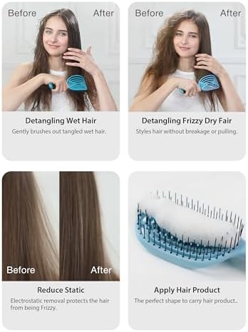 NuWay DoubleC Detangling Hair Brush – The Original Home Scalp-Care Brush – Patented Double Curved Scalp Care Hairbrush for Gentle Detangling, Volume Styling & Wet or Dry Hair (Violet) - Image 6
