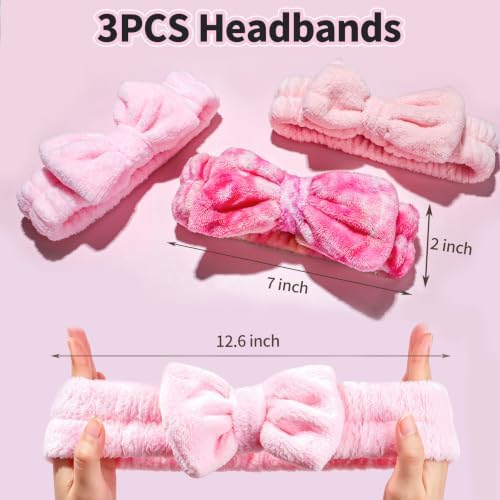 LEOBRO Pink Spa Headbands, Makeup & Skincare Headbands for Washing Face - Image 2