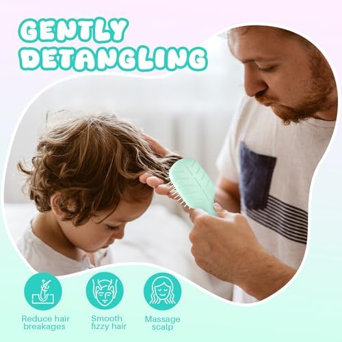 Mini Hair Bursh for Women Men and Kids, Protable Travel Size Hair Brush for Pockets Purses, Mini Detangler Brushes for All Hair Types, Small Paddle Brush for Detangling(Green) - Image 3
