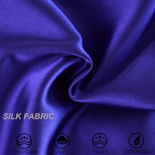 Silk Bonnet for Sleeping Satin Bonnets Double Layer Reversible Hair Cap Bonnet for Women Long Curly Braid Hair (Regal Purple) - Image 4