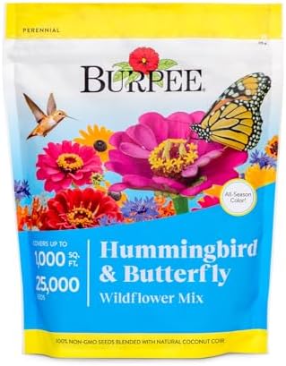 Burpee Wildflower 25,000 Bulk, 1 Bag 18 Varieties of Non-GMO Flower Seeds for Hummingbirds and Butterflies by Burpee