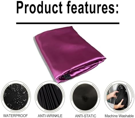 Pelocapa Salon Styling Capes for Clients, Hair Dye Cutting Capes with Elastic Hooks, Waterproof Light Weight Satin Sheen Styling Cape Barber Gown for Stylist, 63”*56”(Purple) - Image 5