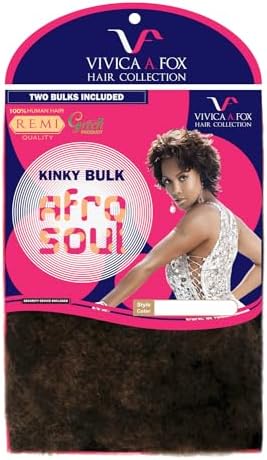 Vivica A Fox Hair Collection HKBK16-V Human Hair Afro Curl Kinky Bulk Extension, 1B, 5.8 Ounce by VivicaAFoxHairCollection