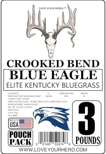 Blue Eagle Kentucky Bluegrass Seed, 3LB, Uncoated & No Fill, Grow Full, Beautiful & Best Yards, Thicken Lawns & Turf, Growing Dark Green Organic Grass Carpet, Plants 580 Square feet - Image 2