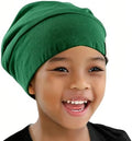 Kids Beanie Sleep Hats Bonnet Silky Lined Satin Bonnet with Elastic Band Child Curly Frizzy Hair Cover(Forest Green) by ELIHAIR
