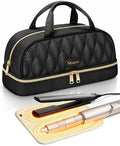 Mancro Carrying Case for Shark FlexStyle, Quilted Hair Tools Travel Bag | with Heat-Resistant Mat, Travel Case for Dyson Airwrap & Shark FlexFusion, Hair Dryer Organizer for Women, Black by Mancro