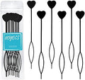 Hoyols 12pcs Quick Topsy Tail Hair Beader for Braiding Beads on Braids, Loop Threader and Braider for Kids Girls, Ponytail Hair Styling Maker Set of 12 - Black by HOYOLS