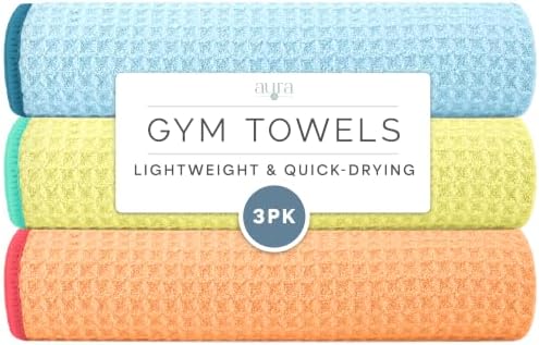S&T INC. Microfiber Gym Towels, 3 Pack, 16" x 27", Honeycomb Pastels by STINC