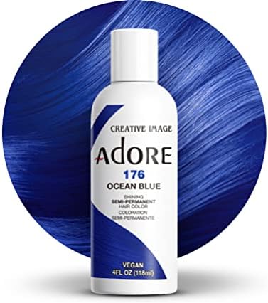 Adore Semi Permanent Hair Color, 176 Ocean Blue, 4 Fl Oz by Adore