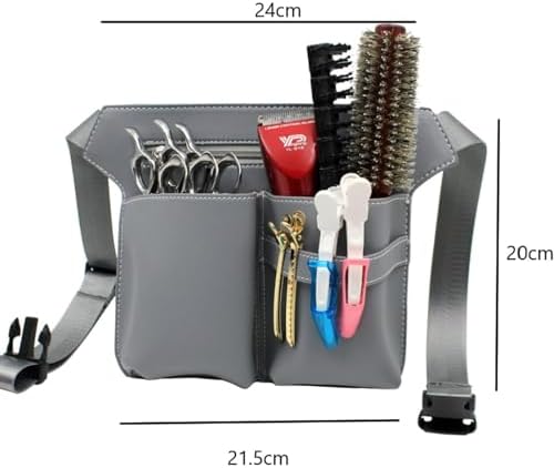 Scissor Bag,Barber PU Leather Waist Pouch,Professional Hairdressing Tools Storage Holster with Waist Belt,Hairstylist Waist Belt,Professional Hairdressing Tools Storage Holster - Image 3