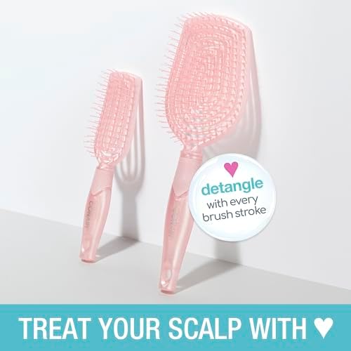 Conair Hair Brush Set, Scalp Care Detangling, 2-Pack, Pink - Image 2