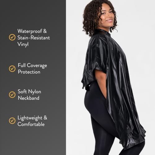 Betty Dain Jumbo Shampoo Cape, 45" W x 54" L, Waterproof & Stain-resistant Vinyl, Touch-and-close Fastener, Machine Washable - Image 3