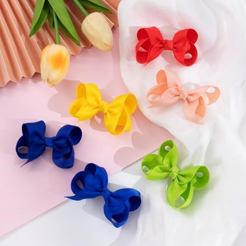 Oaoleer 40 Colors 3" Hair Bow Clips for Girls Tolddler Hair Accessories - Image 6