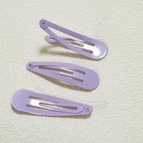 40 Counts Colorful Metal Snap Hair Clips 2 Inch Barrettes for Women Accessories (light purple) - Image 3
