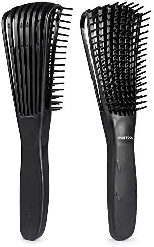 BESTOOL Detangling Brush, Detangler Brush for Natural Black/ Curly Hair Afro 3/4abc Texture, Faster n Easier Detangle Wet or Dry Hair with No Pain (Black) - Image 2