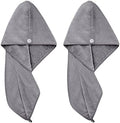 POLYTE Microfiber Hair Turban Wrap Drying Towel (12x28 Large, 2 Dark Gray) by Polyte
