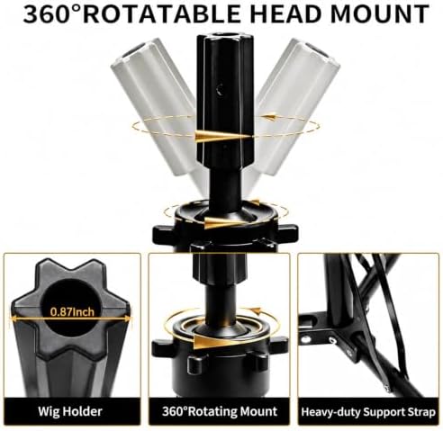 Mannequin Head Tripod Wig Stand: Tall Adjustable Stable Stand 20-61 Inch - Image 3