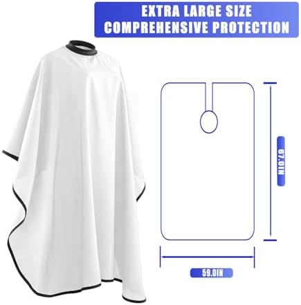 Professional Salon Barber Cape, Waterproof Polyester Hair Cutting Cape, Silicone Neckline, Snap Button Colla, Extra Large - Image 2