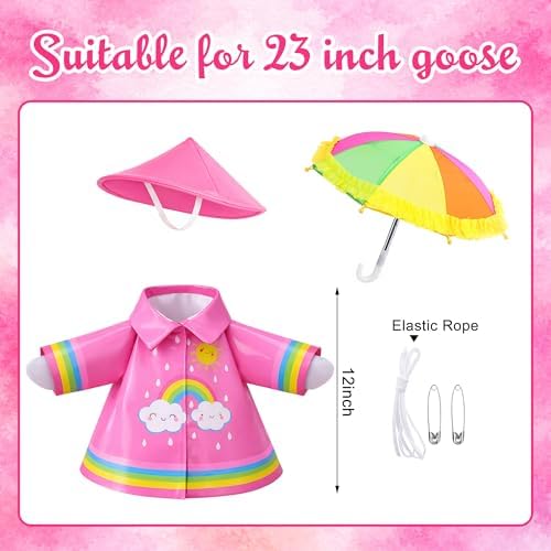DECOHS 3 Pcs Raincoat Porch Goose Outfits, Summer Lawn Goose Statue Cloth - Image 2