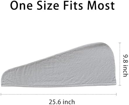 2 Pack Microfiber Hair Towel Wrap for Women Lightgrey+Lightgrey - Image 6