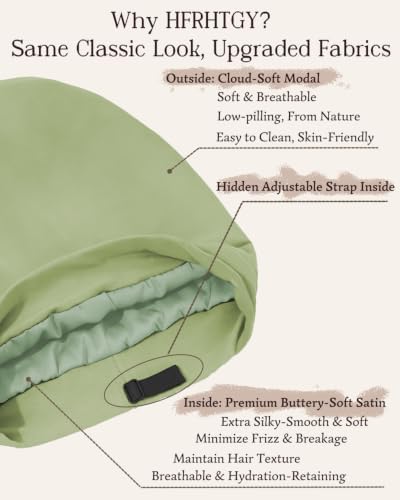 HFRHTGY Adjustable Satin Silk Hair Bonnet for Sleeping Men Women - Image 2