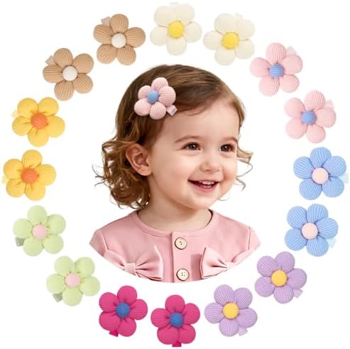JOYOYO 16Pcs Set 3D Puff Flower Hair Clips - Adorable Gentle Puff Soft Hair Accessories for Baby Girls, Kids Child and Teens by JOYOYO